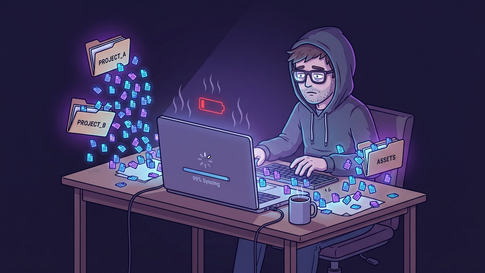 Mac developer frustrated by iCloud Drive not syncing a code project with thousands of small files