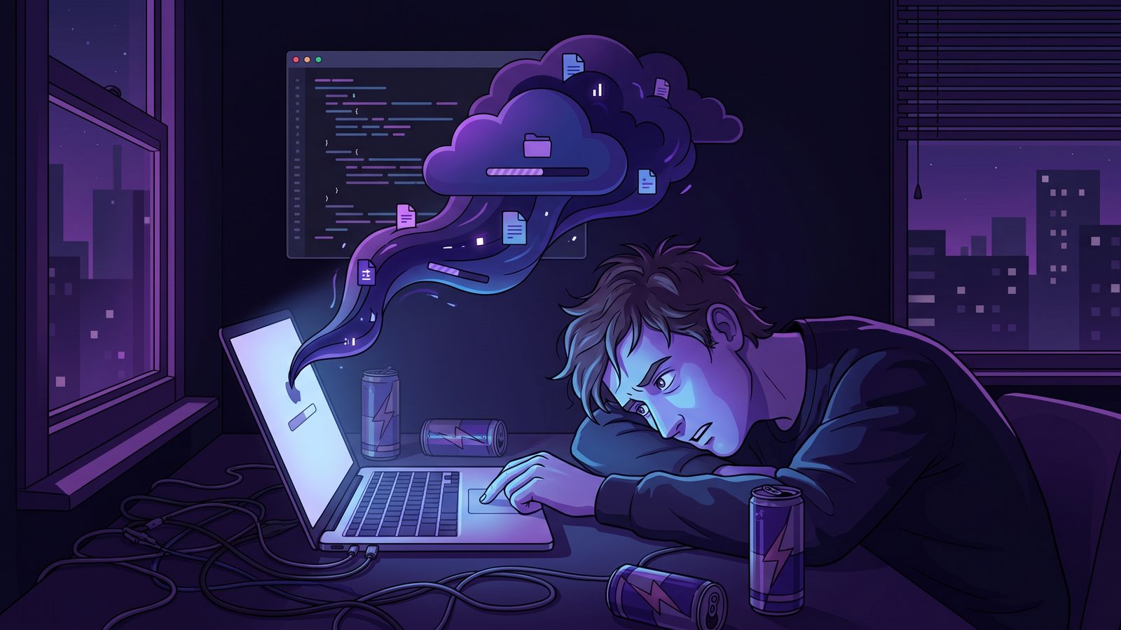 Mac developer frustrated by an iCloud Drive upload queue stuck on thousands of tiny project files