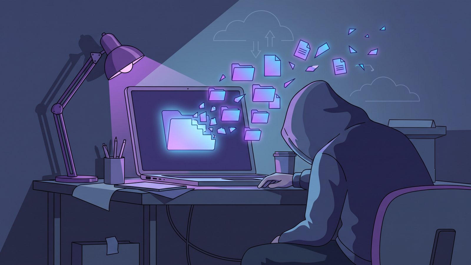 Mac developer managing a messy one-way folder sync workflow with generated project files causing clutter