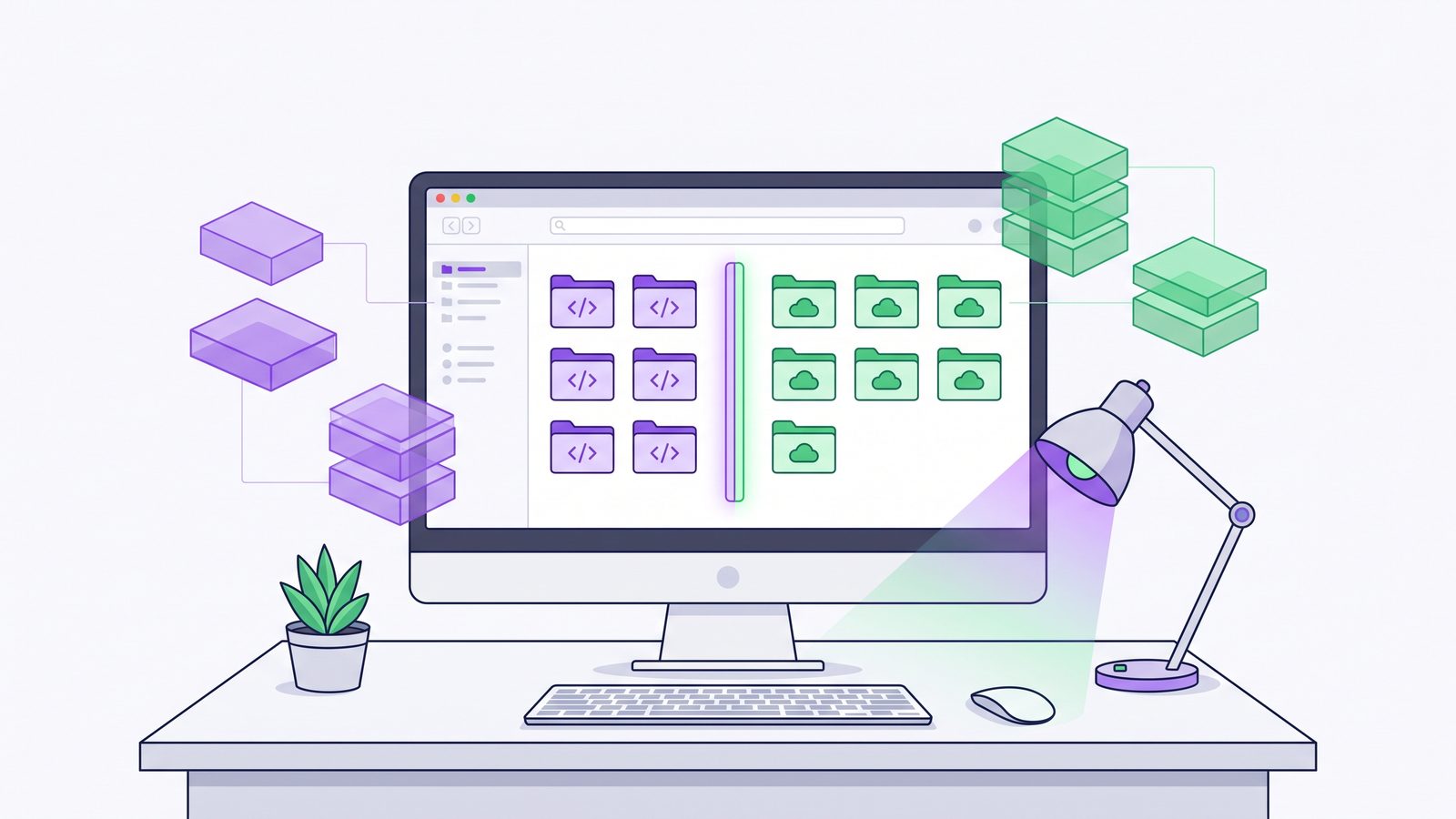 Clean local developer workspace syncing a filtered copy to iCloud without generated dependency folders