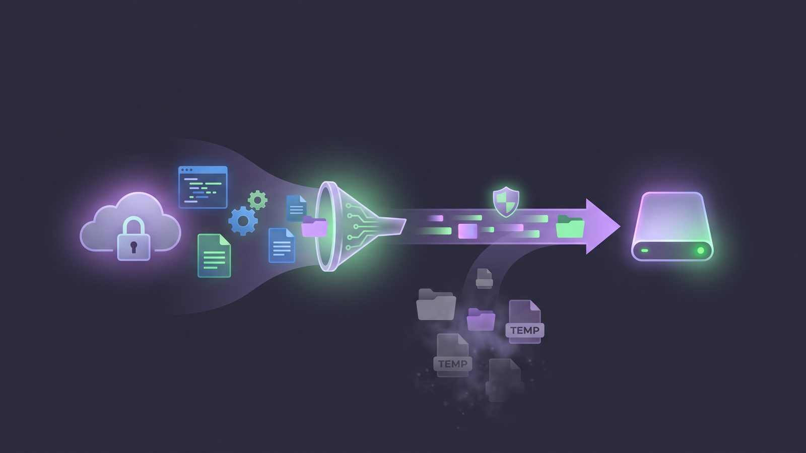 Organized Mac developer backup workflow after rsync filters remove generated folders