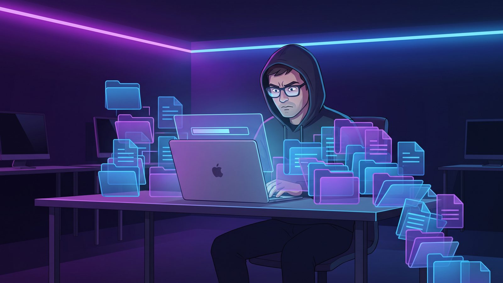 Mac developer reviewing a project backup with stale destination files before running rsync delete