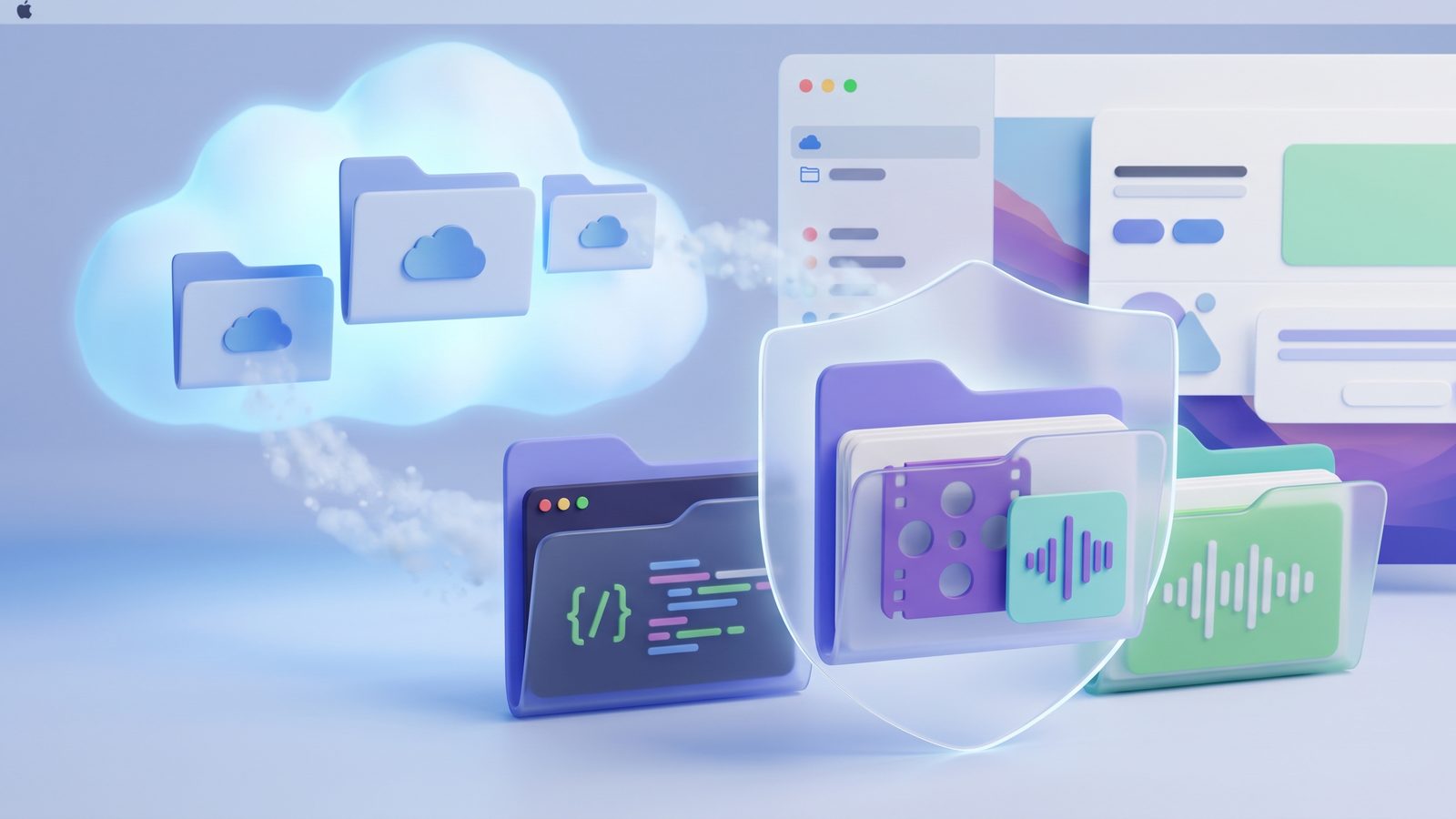 Mac user managing iCloud Drive folders with selective sync settings