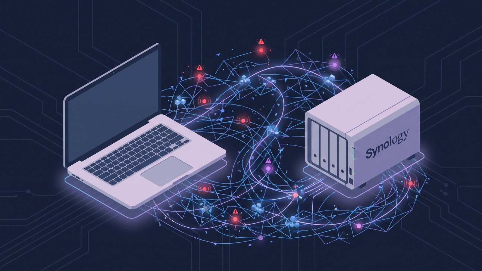 Abstract network of tiny dependency files overwhelming a Mac to NAS sync queue